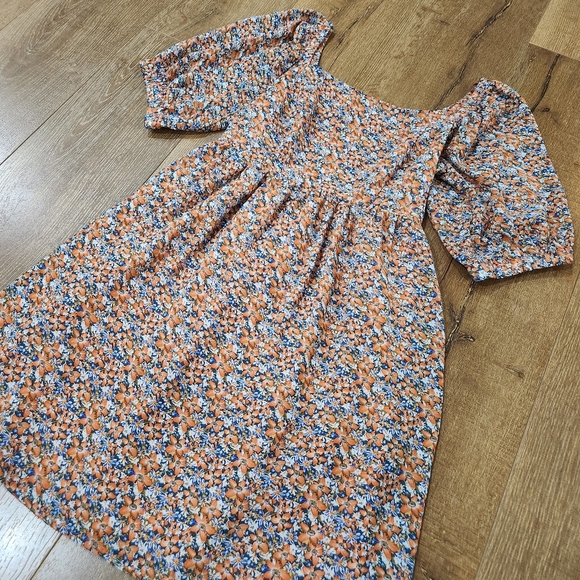 Code Mode women's puff sleeve floral mini dress XS coquette twee cottagecore - Picture 2 of 13